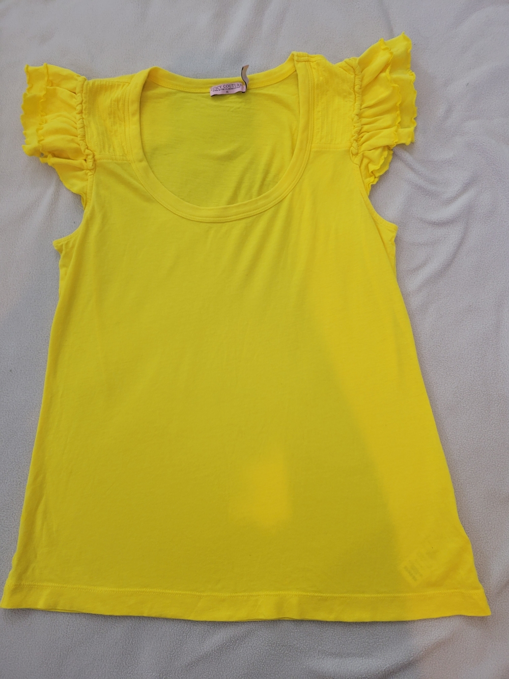 Vintage Juicy Couture Bright Yellow Ruffle Sleeve Women’s Top